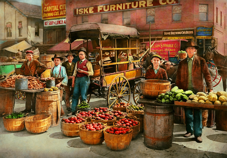 Food - Vegetables - Indianapolis Market 1908 Photograph by Mike Savad