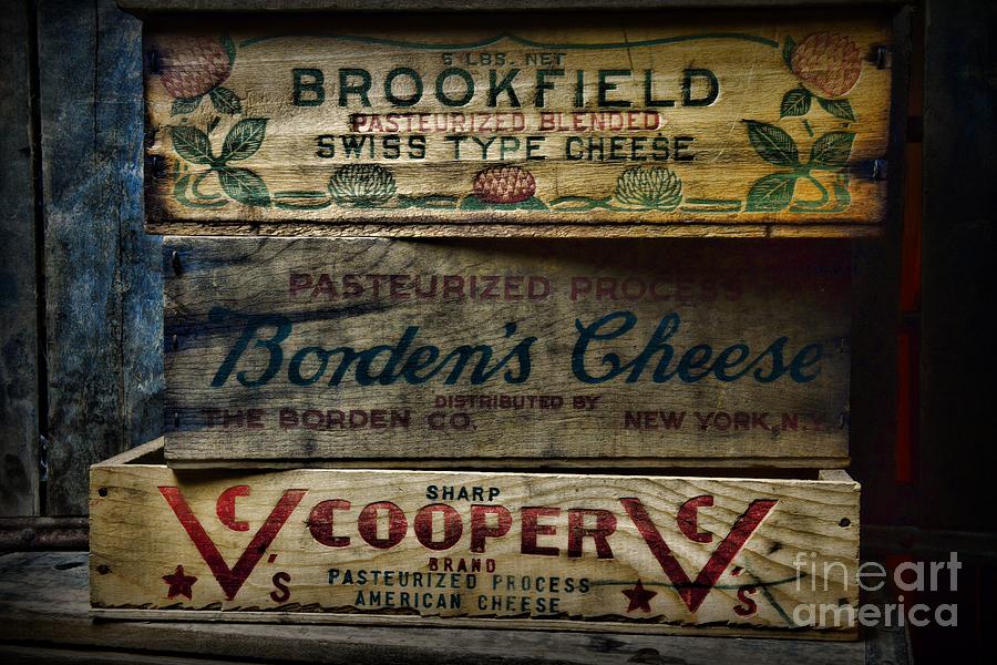 Food - Vintage Wooden Cheese Boxes Photograph by Paul Ward