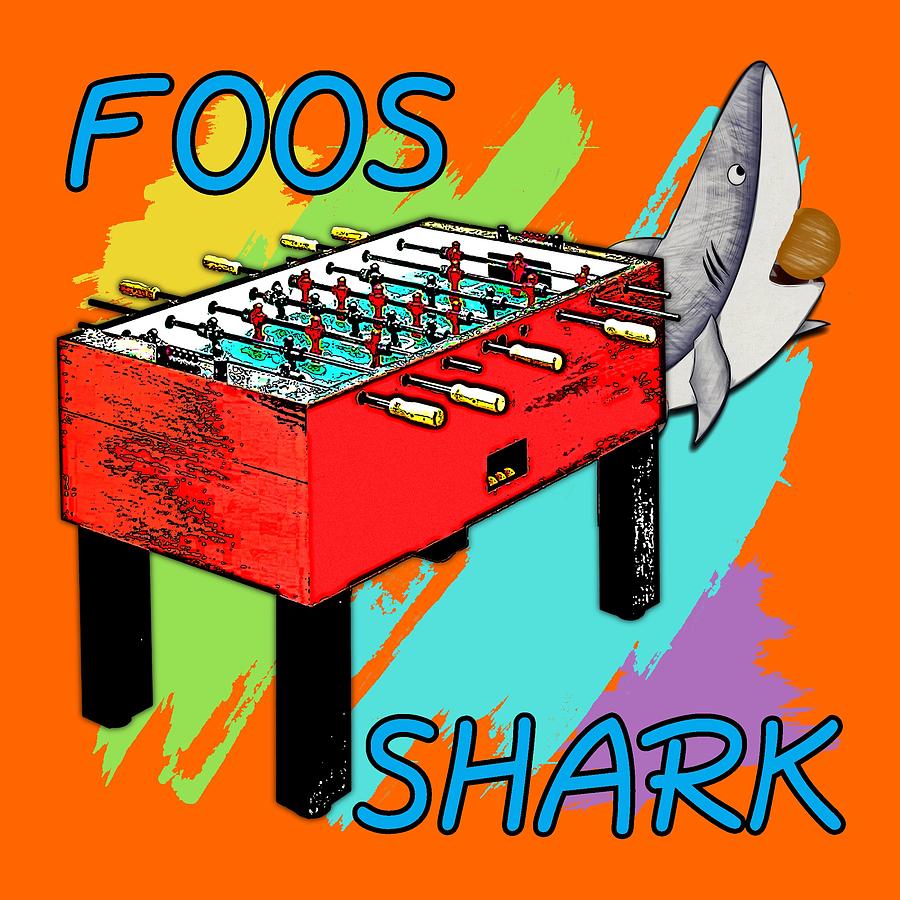 Foos Shark Digital Art by David G Paul