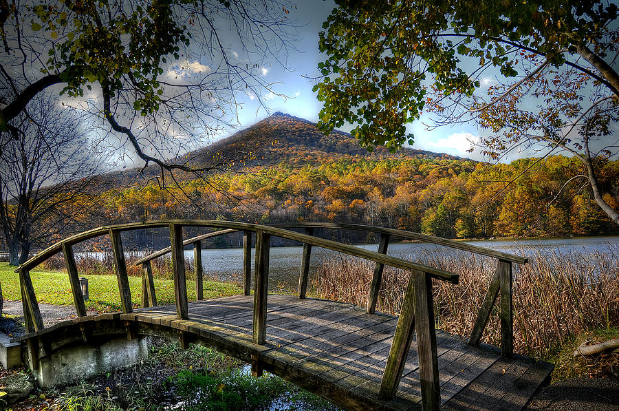 Fall Photograph - Foot Bridge by Todd Hostetter