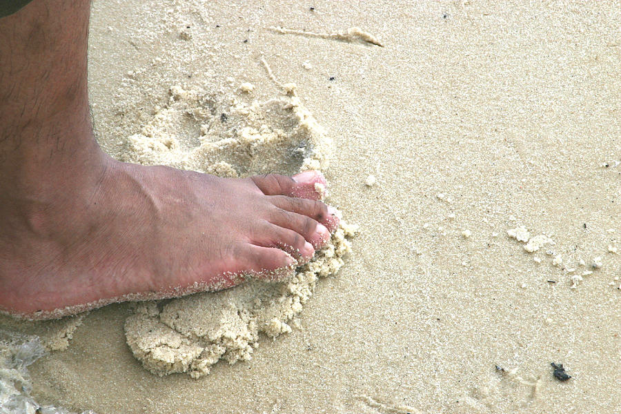 Foot  on  Beach -  No. 1 Photograph by William Meemken