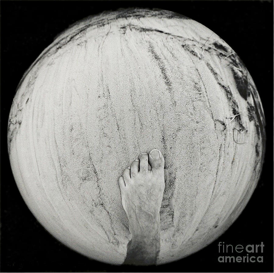 Globe Photograph - Foot on earth by Casper Cammeraat