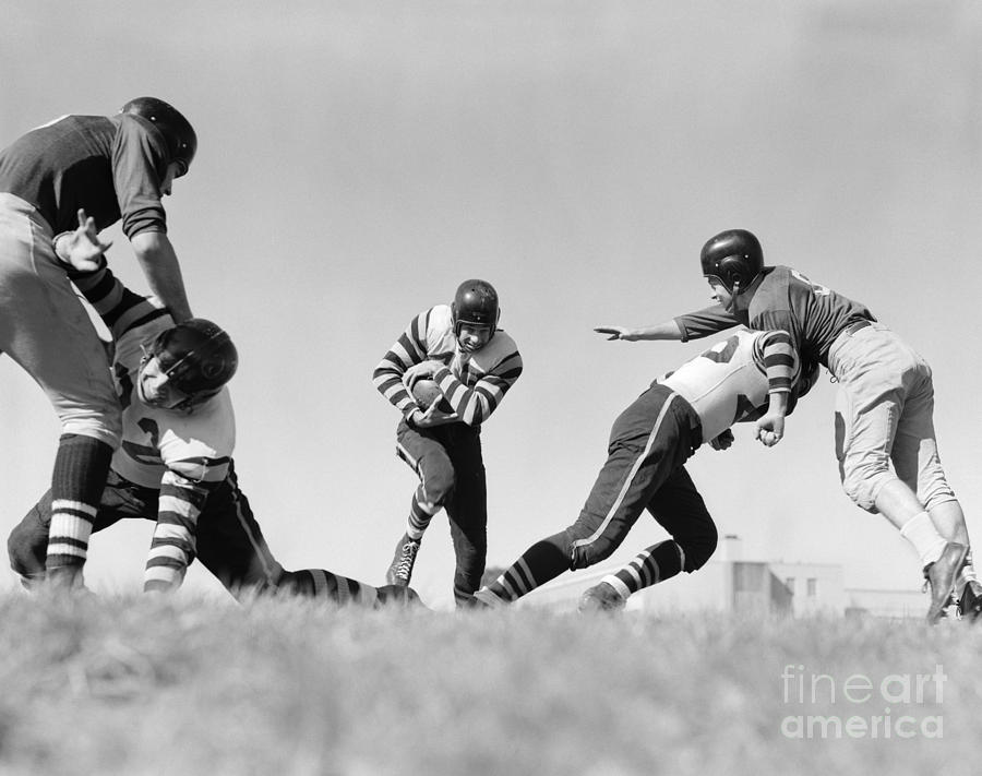 Football Game, C.1940-50s Photograph by H. Armstrong Roberts/ClassicStock