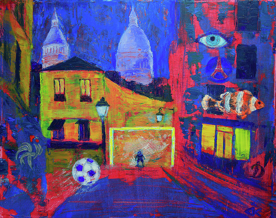 Football in Paris Painting by Denys Kuvaiev