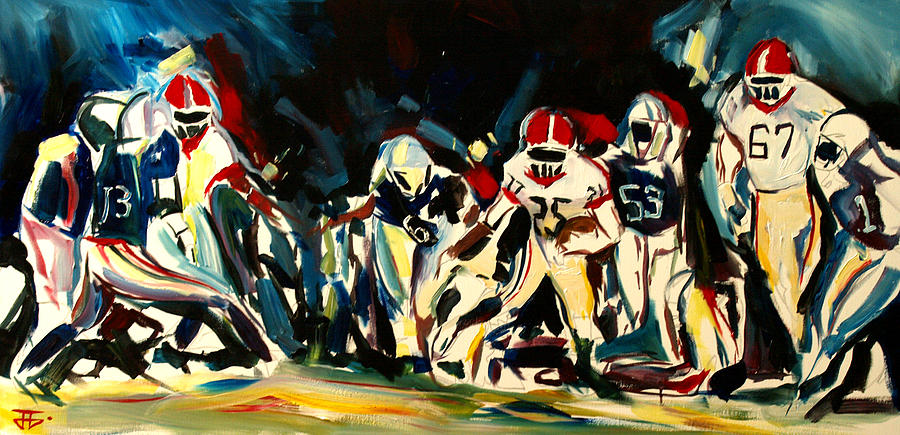 Football Night Painting by John Gholson - Pixels