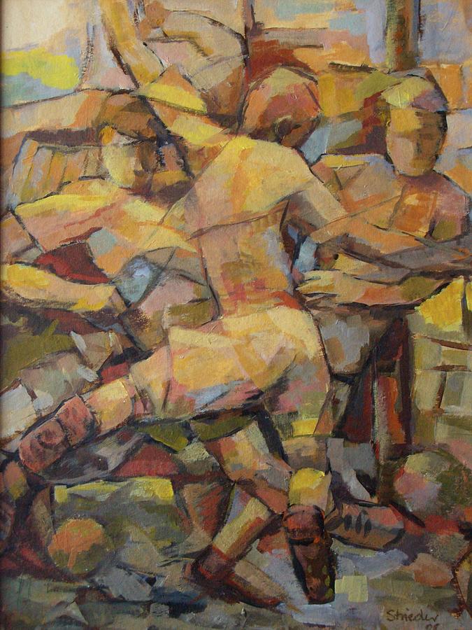 Football Player Painting by Johannes Strieder