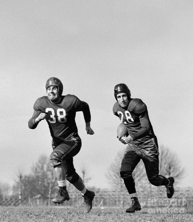 Football Players Running, C.1940s Photograph by H. Armstrong Roberts/ClassicStock