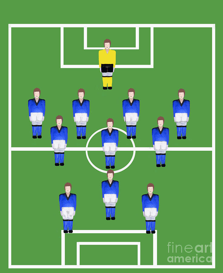 Football Soccer  team in blue  Digital Art by Tom Conway