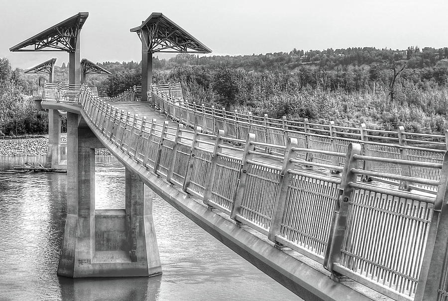 Footbridge at Terwillegar Park Photograph by Jim Sauchyn