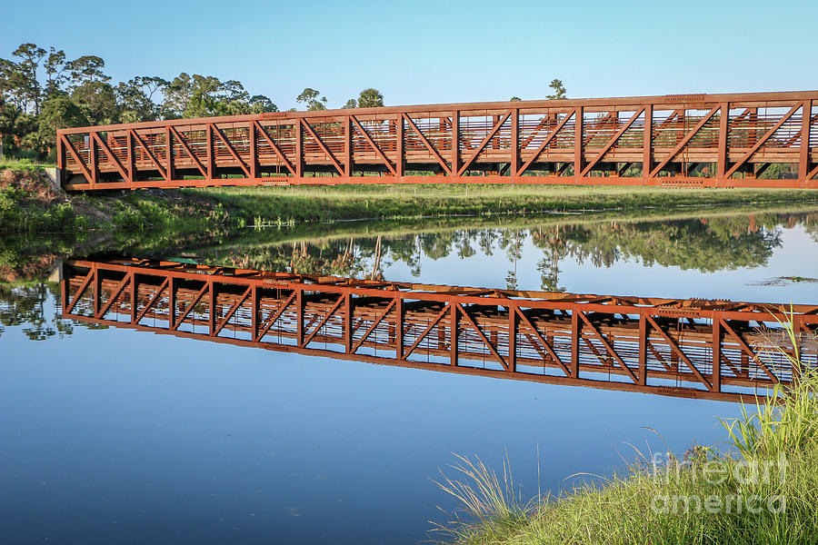 Footbridge Reflection Photograph by Tom Claud