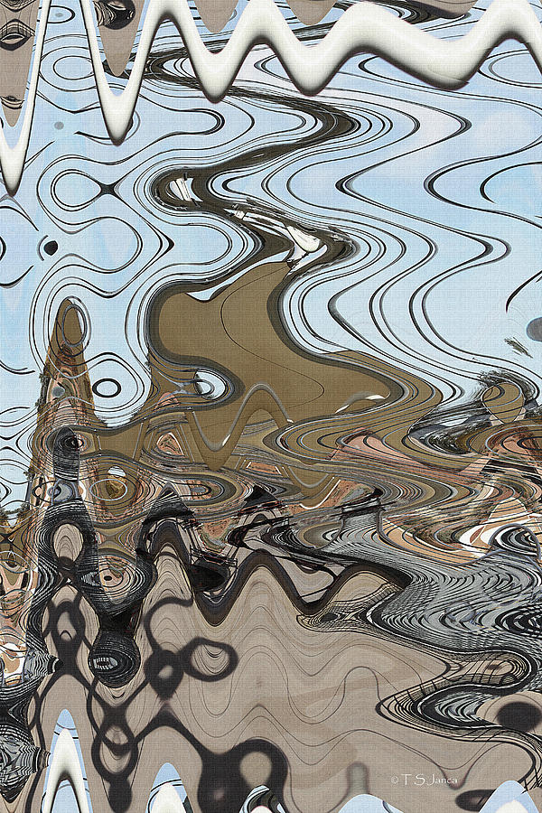 Footbridge Tempe Town Lake Abstract Digital Art by Tom Janca