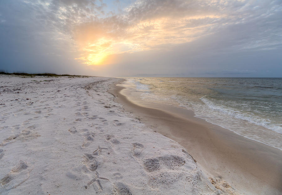Sunset Photograph - Footprints by Gary Oliver