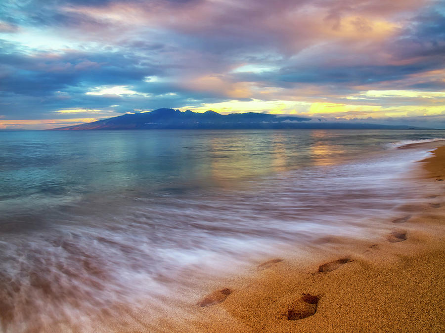 Footprints in the Sand on Kaanapali Beach Photograph by Christopher Johnson