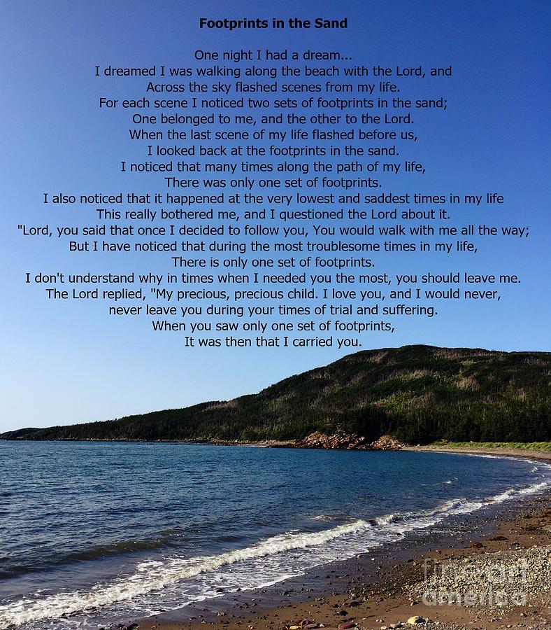Footprints in the Sand Poem  Photograph by Barbara A Griffin