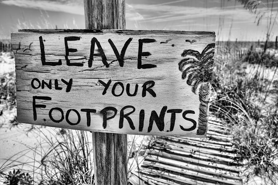 Footprints Only BW Photograph by JC Findley