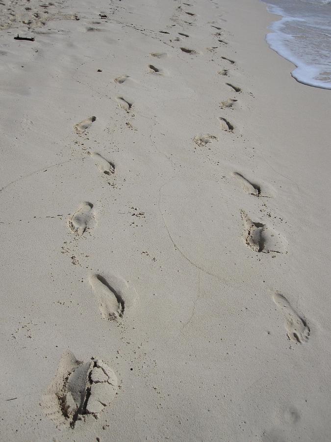 Footsteps in the Sand Photograph by Lori Chartier