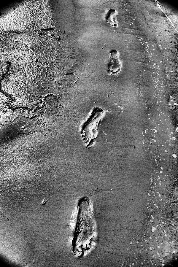 Footsteps In The Sand Photograph by Ryan Fryoux