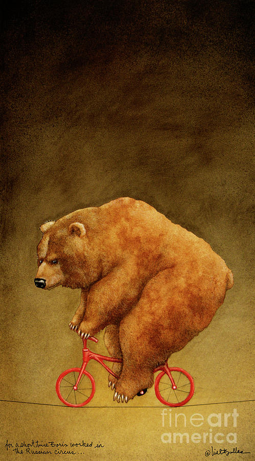 Bear Painting - For a short time Boris worked with the Russian Circus. by Will Bullas