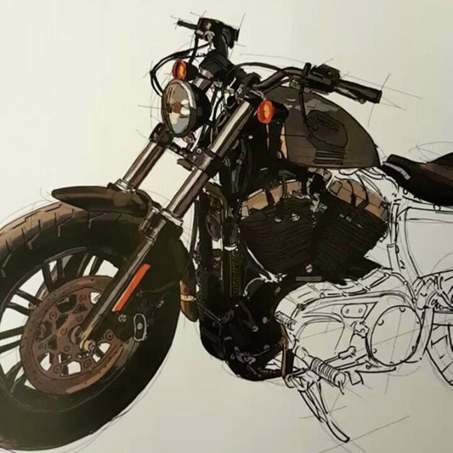 Motorcycle Photograph - For Dani. Still Working... @daninehme by Drawspots Illustrations