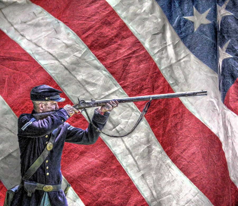 Gettysburg National Park Digital Art - For God and Country Union Soldier  by Randy Steele