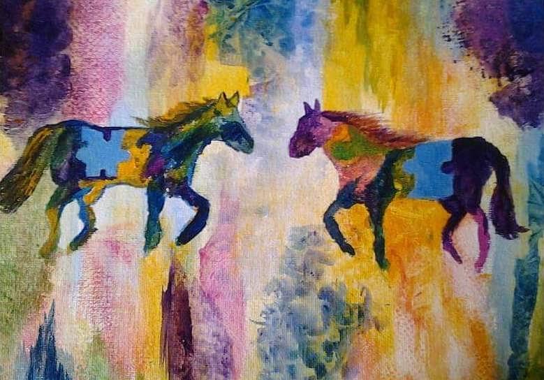 Horse Painting - For John by Gina Benson