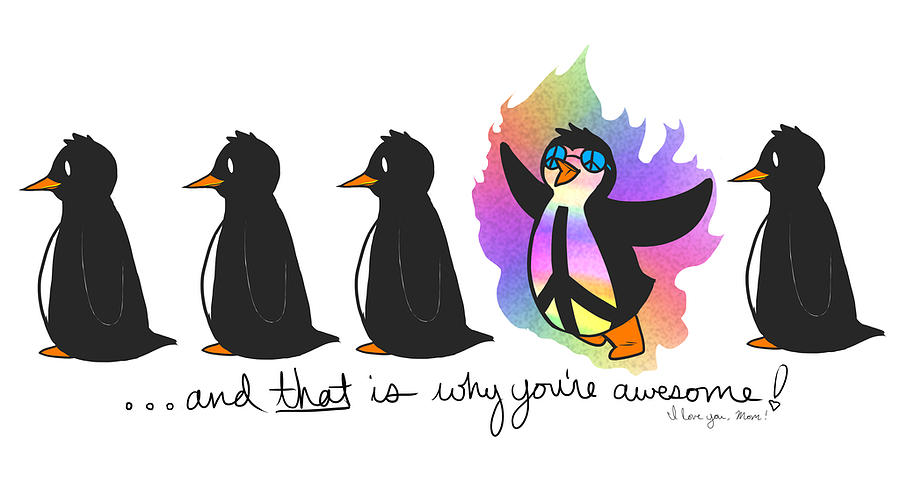 Penguins Digital Art - For Mom by Sunshine Ammerman Penguins Digital Art - For Mom by Sunshine Ammerman