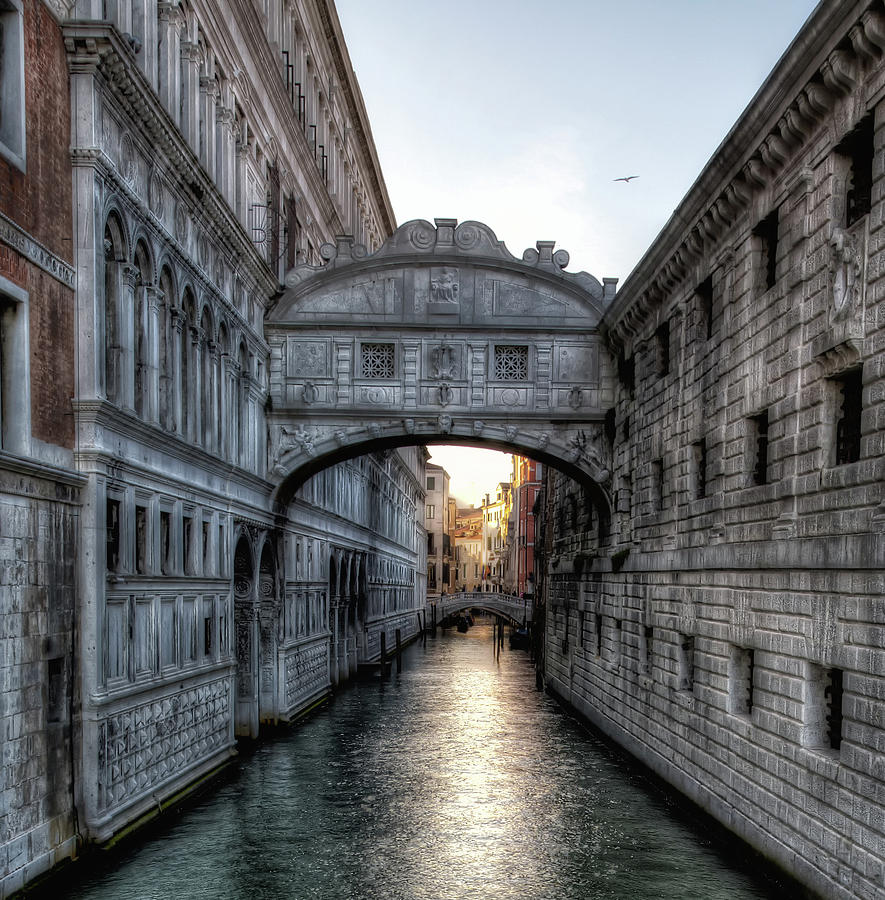Sunset over the Bridge of Sighs Photograph by John Hoey