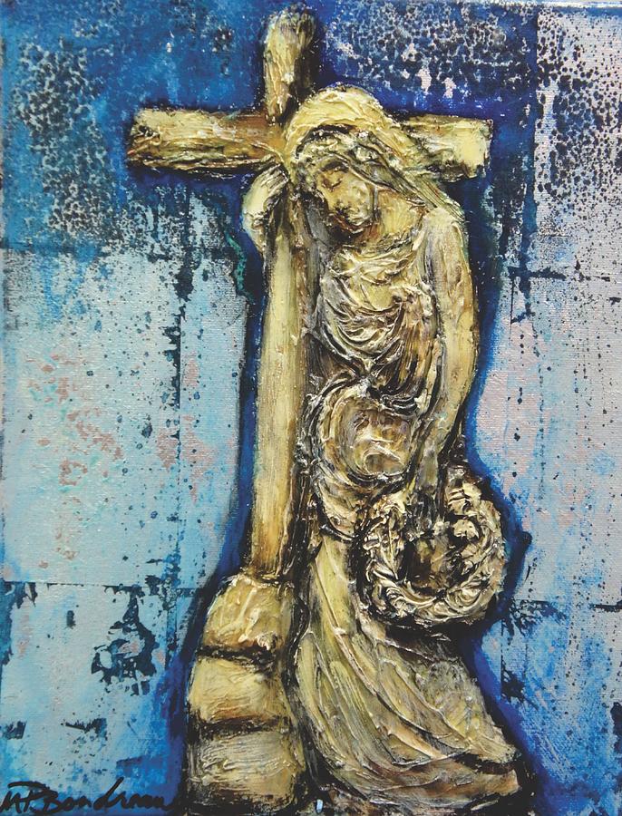 Cross Mixed Media - For You Erin by Maria Boudreaux