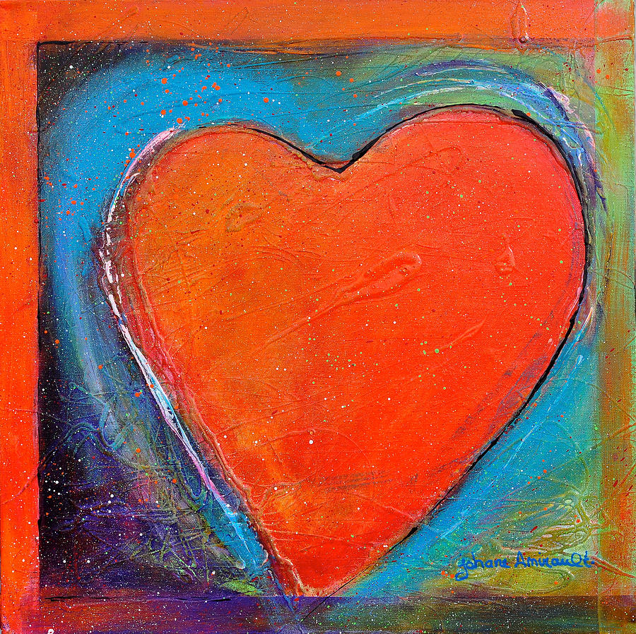 Abstract Heart Painting - For You Heart 2 by Johane Amirault