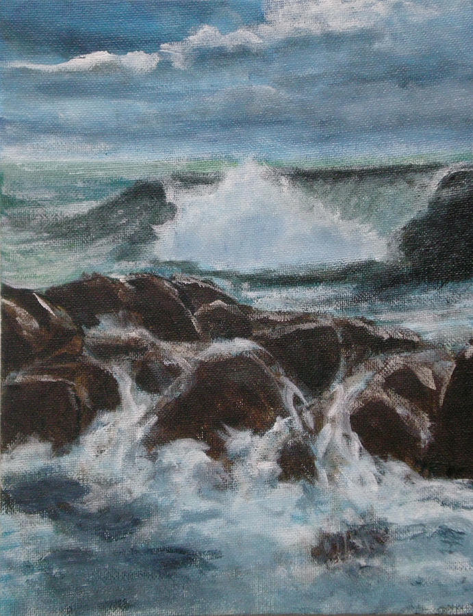 Ocean Painting - Force of Nature E by Margot Koefod