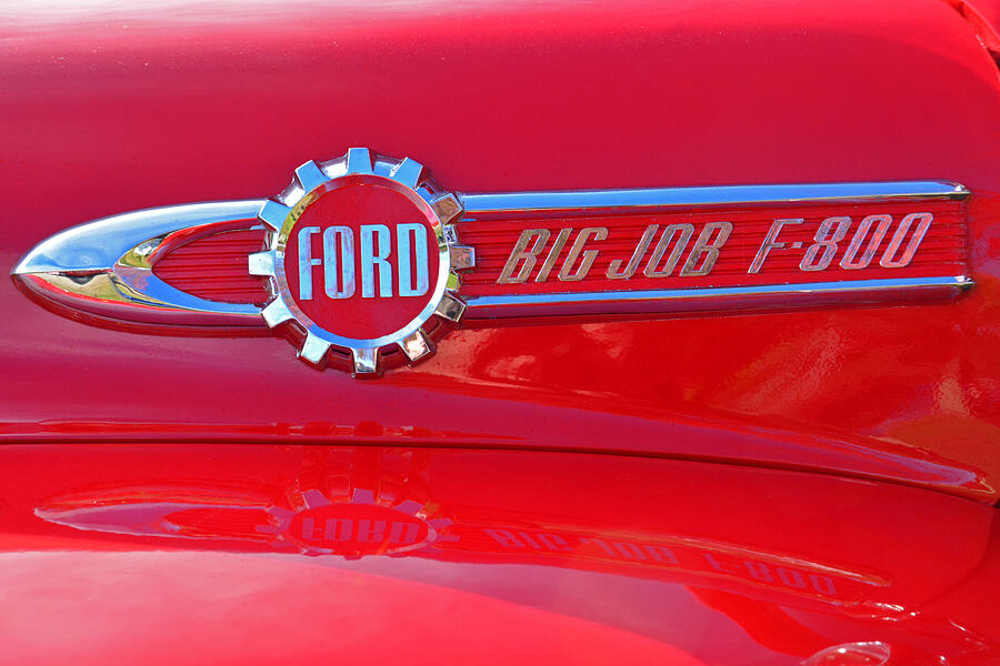 Ford Big Job F-800 Badge Photograph by Mike Martin