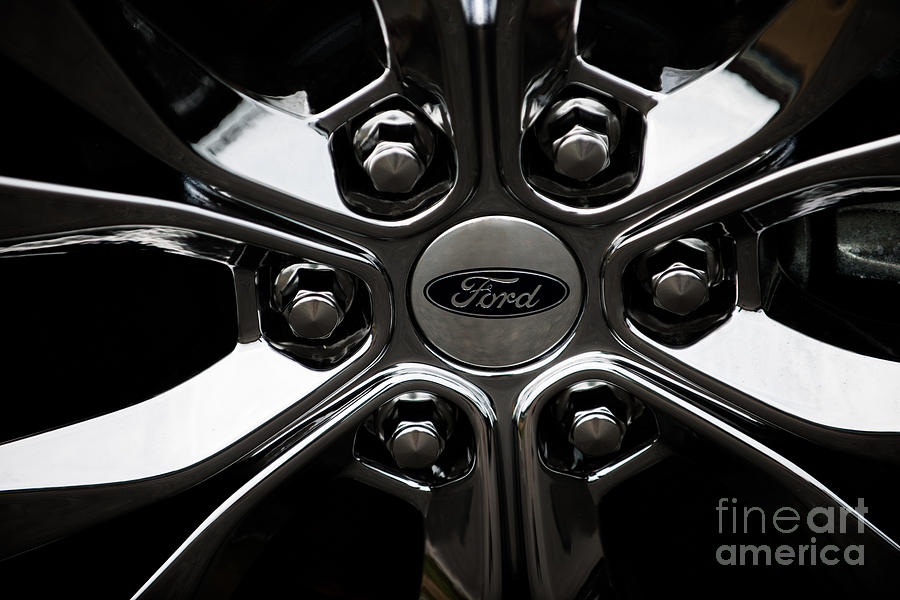 Ford Chrome Wheel Logo Photograph by Dale Powell