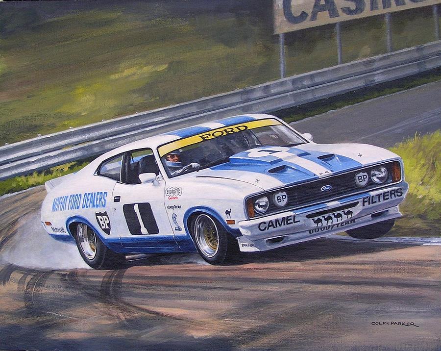 Ford Cobra - Moffat racing  Painting by Colin Parker