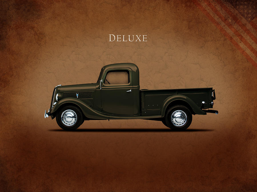 Car Photograph - Ford Deluxe Pickup 1937 by Mark Rogan