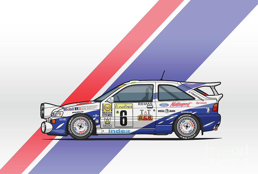 Ford Escort Mk5 RS Cosworth Group A Rally Monte Carlo 1994 Digital Art by Tom Mayer II Monkey Crisis On Mars