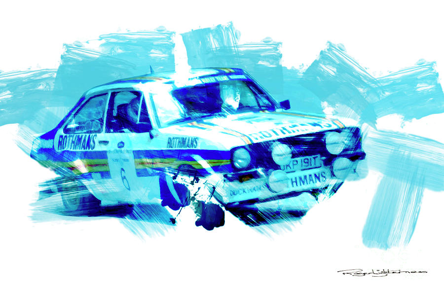 Ford Escort Rally car Digital Art by Roger Lighterness