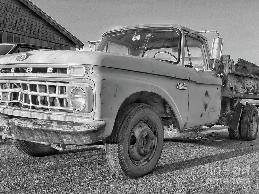 Ford f-150 Dump Truck BW Photograph by Tony Baca