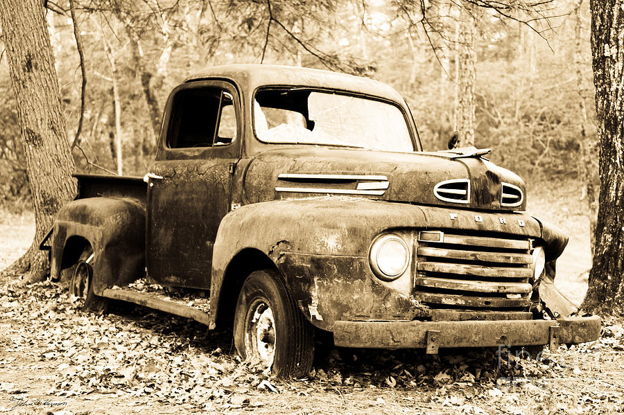 Ford F1 Truck in Sepia RIP Series Photograph by John Harmon
