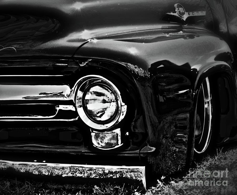 Black And White Photograph - Ford F100 by Nancy Chambers