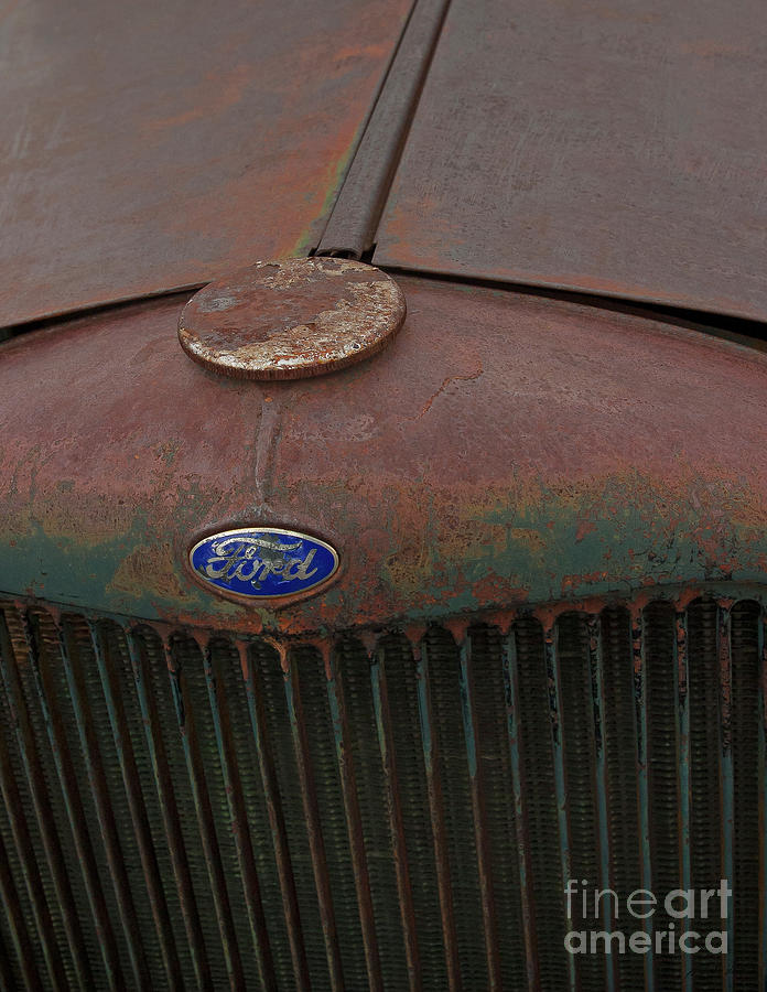 Ford Grille-Signed-#8905 Photograph by J L Woody Wooden