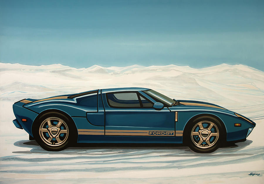 Ford GT 2005 Painting Painting by Paul Meijering Ford GT 2005 Painting Painting by Paul Meijering