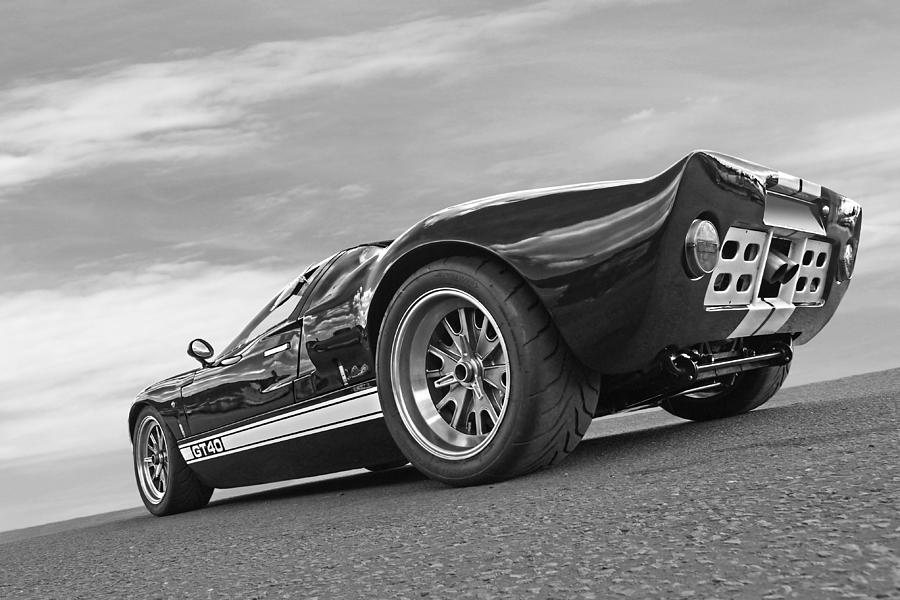 Ford GT 40 in Black and White Photograph by Gill Billington
