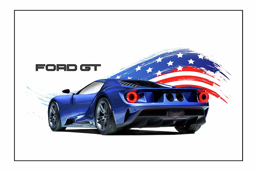 Ford GT America Digital Art by Peter Chilelli
