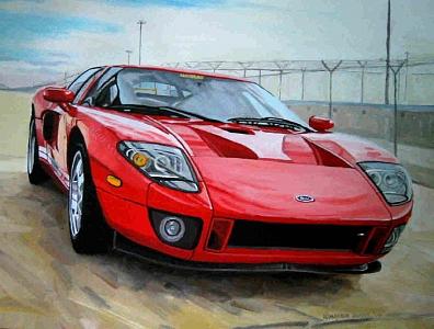 Ford GT Forty Painting by Margie Guyot Ford GT Forty Painting by Margie Guyot