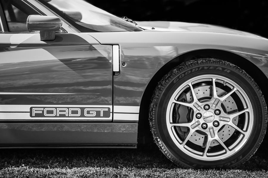 Ford GT Side Emblem - Wheel -ck2352bw Photograph by Jill Reger