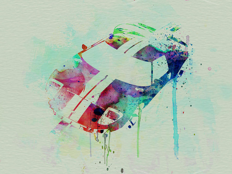 Car Painting - Ford GT Top Watercolor  by Naxart Studio