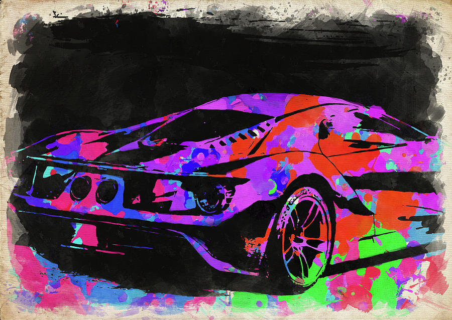 Ford GT Watercolor II Photograph by Ricky Barnard
