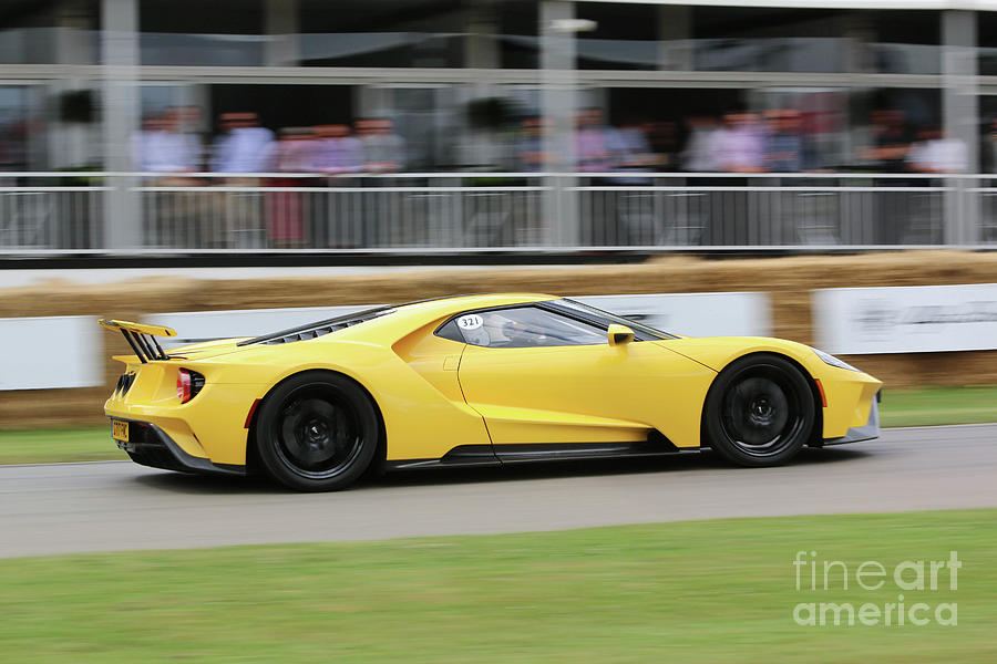 Ford GT yellow Photograph by Roger Lighterness