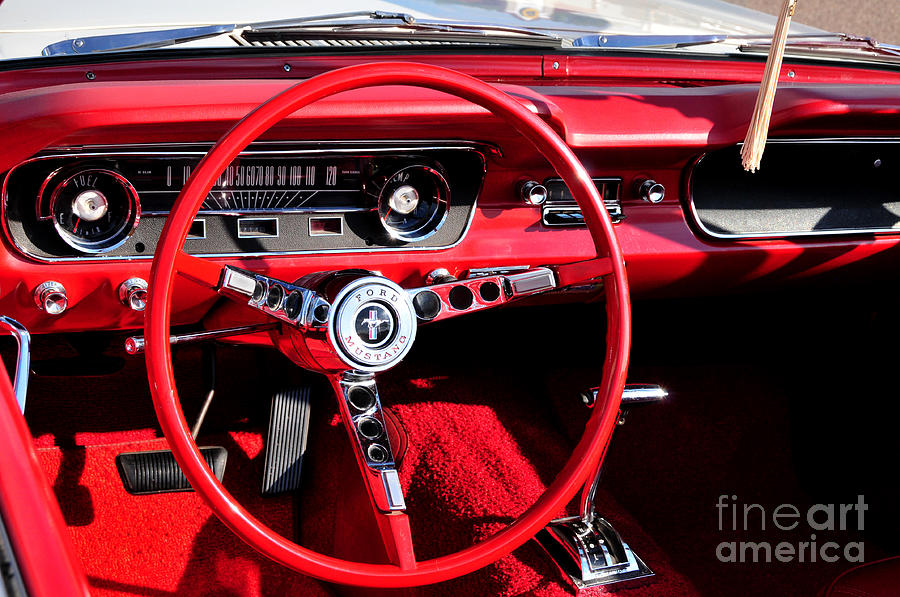 Car Photograph - Ford Mustang Dashboard by Lyle  Huisken