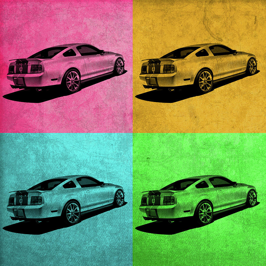 Vintage Mixed Media - Ford Mustang Vintage Pop Art by Design Turnpike